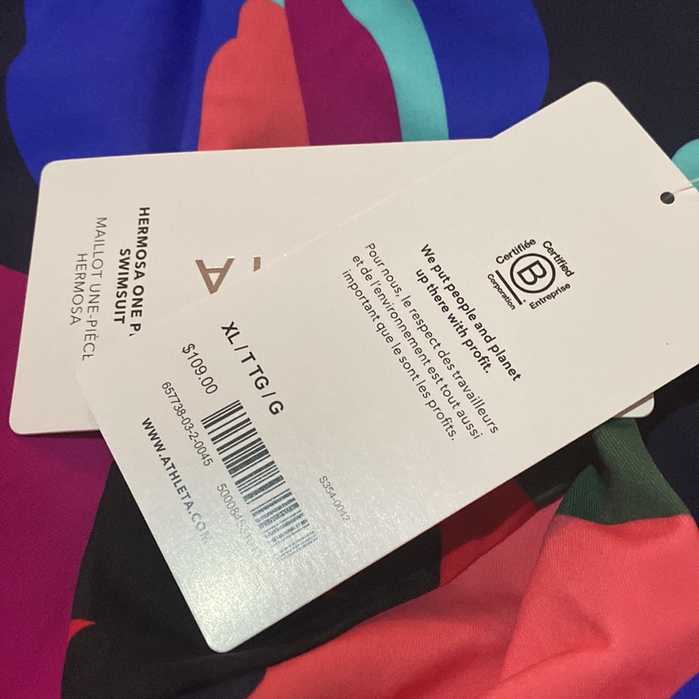 ❤️ Athleta Hermosa Swimsuit // Tossed Floral Dress Blue - Picture 5 of 7